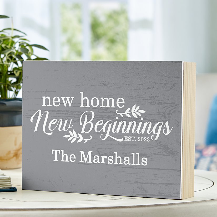 Fresh Start, New Home Personalized Wooden Block