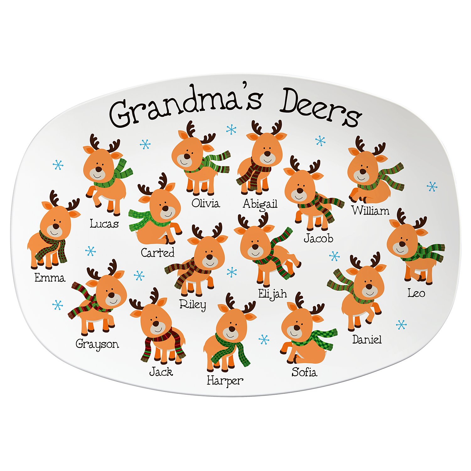 Adorable Reindeers Personalized Platter - 15