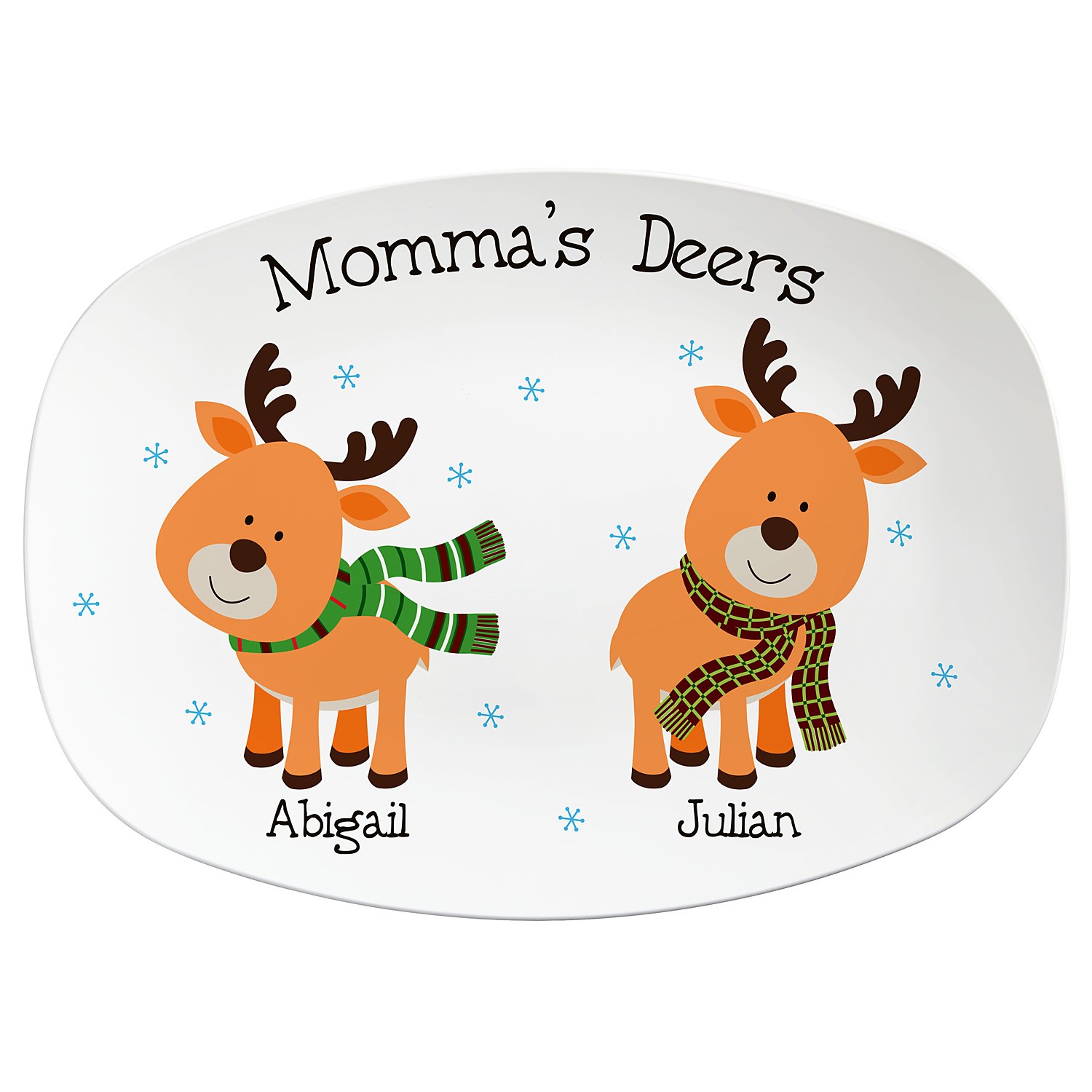 Adorable Reindeers Personalized Platter - 2