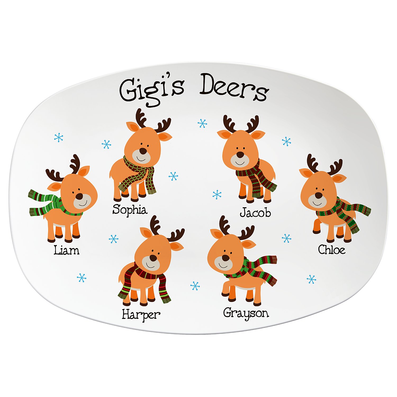 Adorable Reindeers Personalized Platter - 6