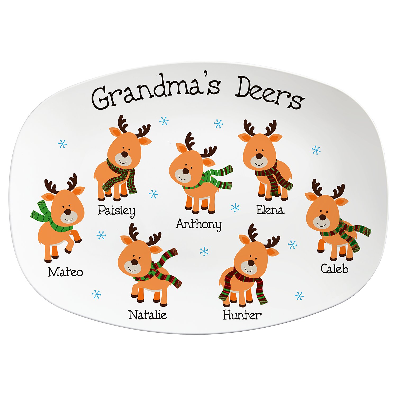 Adorable Reindeers Personalized Platter - 7