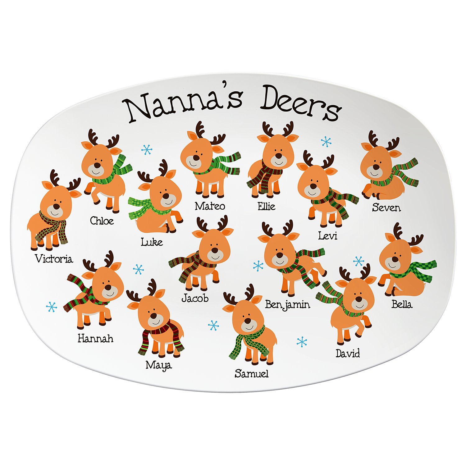 Adorable Reindeers Personalized Platter - 14