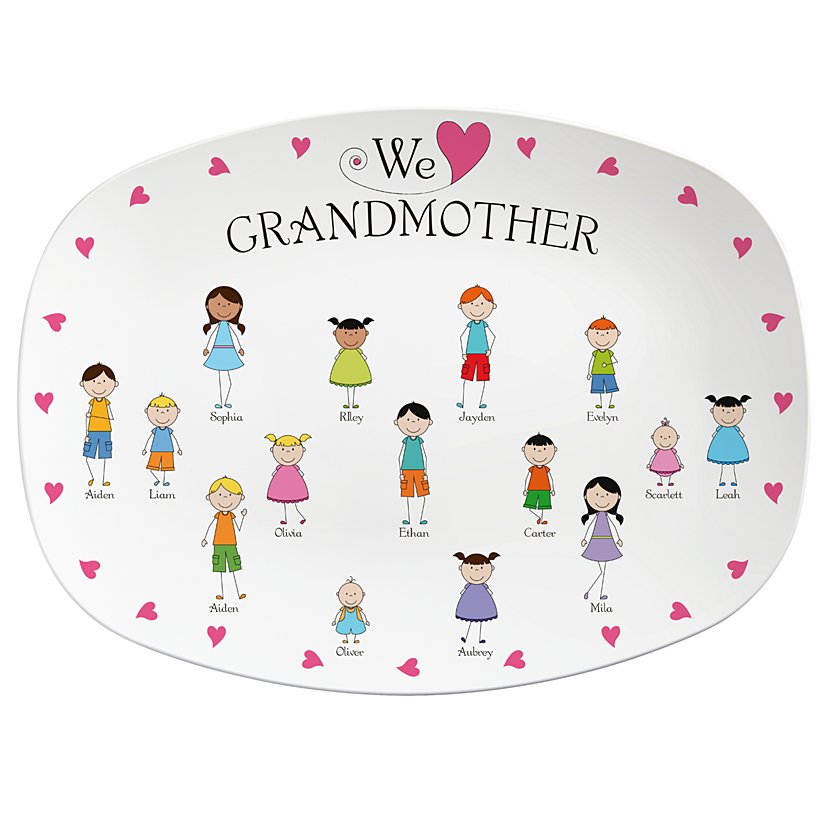 Affectionate Hearts Personalized Serving Platter 3 Affectionate Hearts Personalized Serving Platter