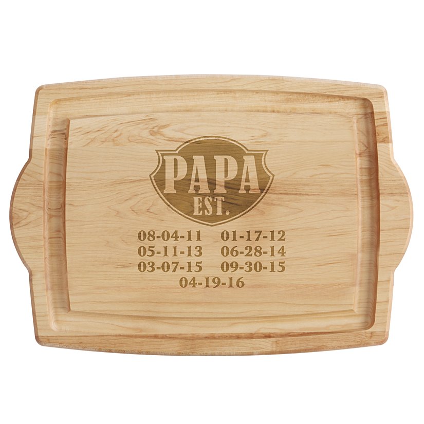 Dad Established Personalized Oversized Wooden Chopping Board