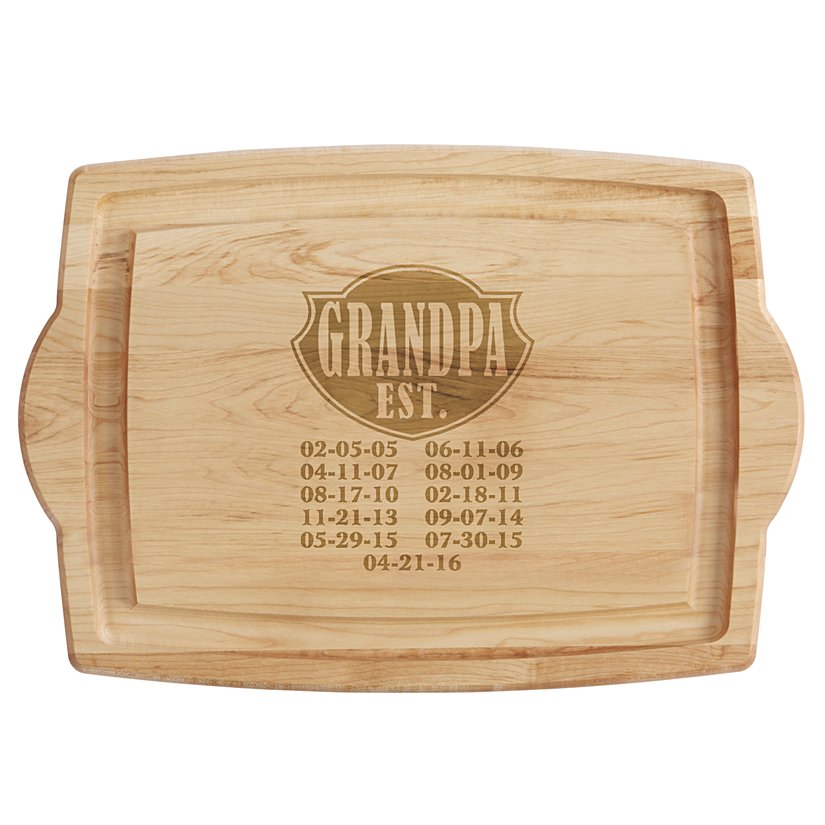 Dad Established Personalized Oversized Wooden Chopping Board