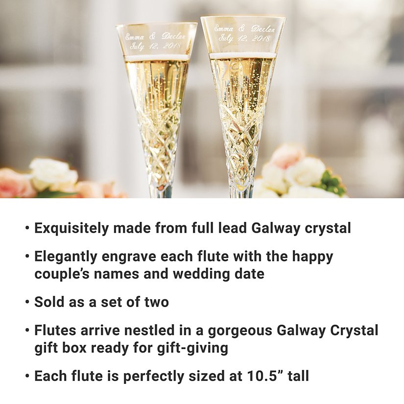 Galway European Crystal® Our Enduring Love Personalized Flutes