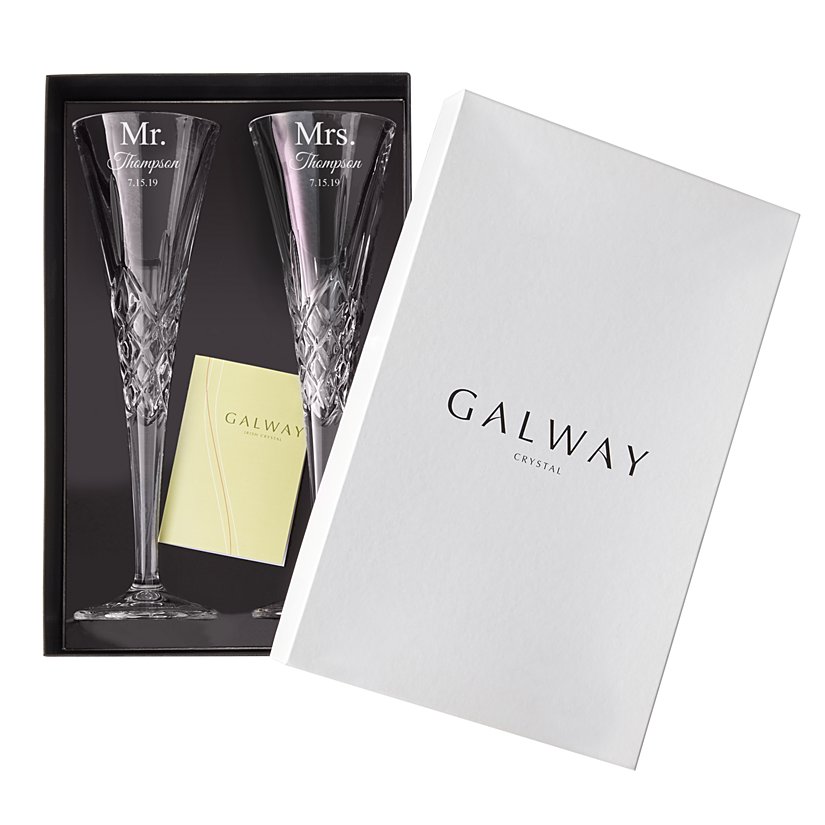 Galway European Crystal® Our Enduring Love Personalized Flutes