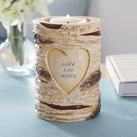 Engraved Heart Personalized Candle Holder