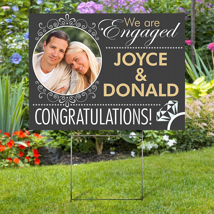 Engagement Announcement Personalized Yard Sign