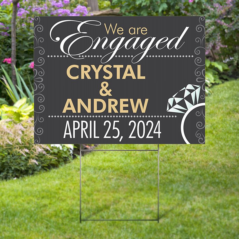 Celebration Engagement Personalized Yard Sign