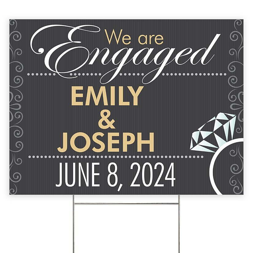 Celebration Engagement Personalized Yard Sign