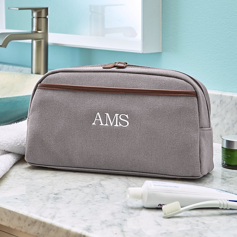 Canvas & Faux Leather Personalized Travel Set