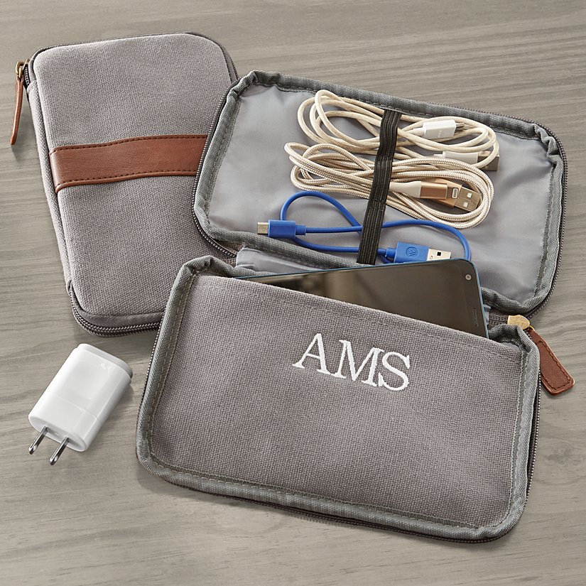 Canvas & Faux Leather Personalized Travel Set 5 Canvas & Faux Leather Personalized Travel Set