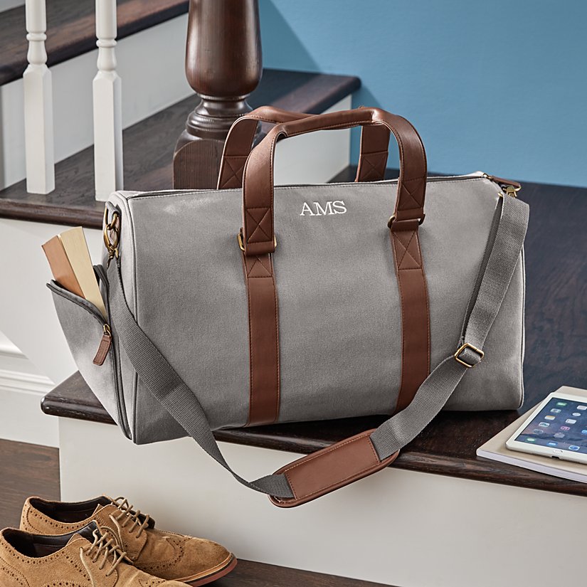Canvas & Faux Leather Personalized Travel Set 6 Canvas & Faux Leather Personalized Travel Set