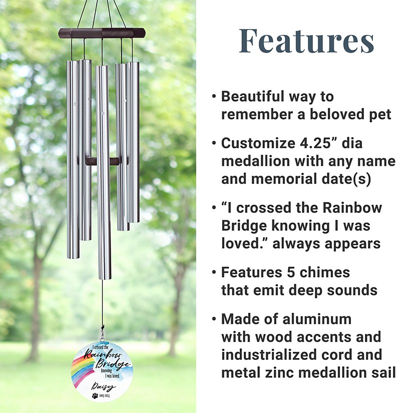 Across The Rainbow Bridge 30-inch Personalized Wind Chime