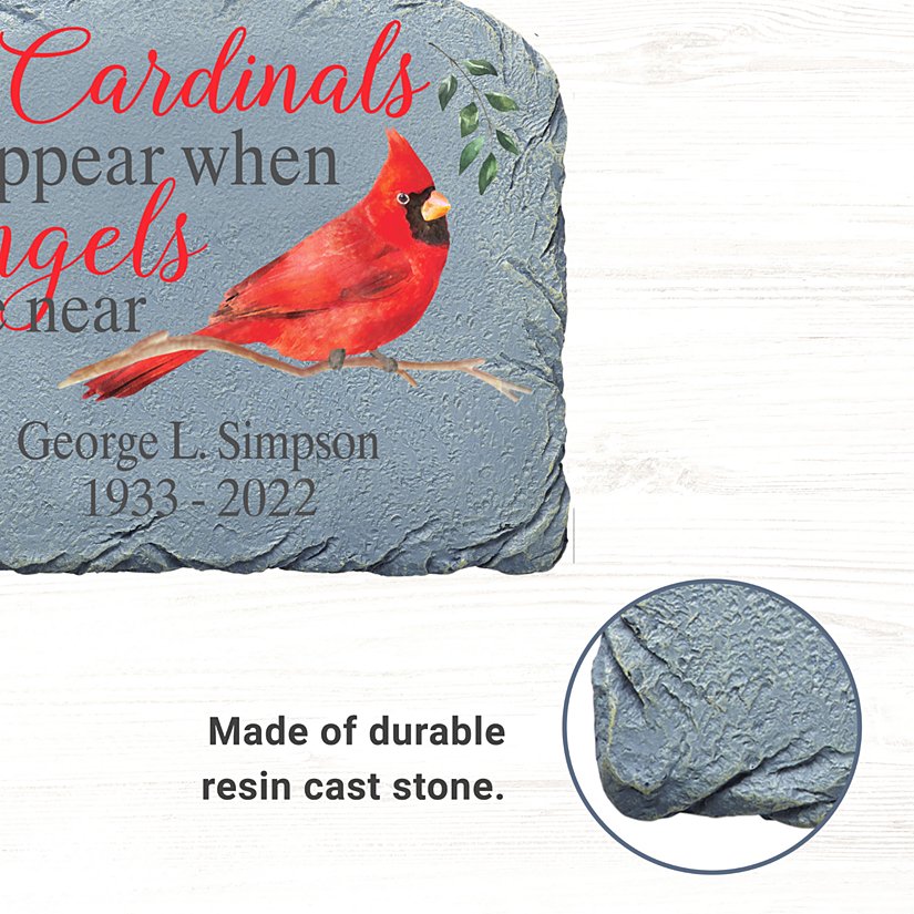 Angels & Cardinals Personalized Memorial Garden Stone