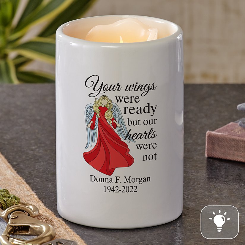 Angels Fly Memorial LED Votive Personalized Candle