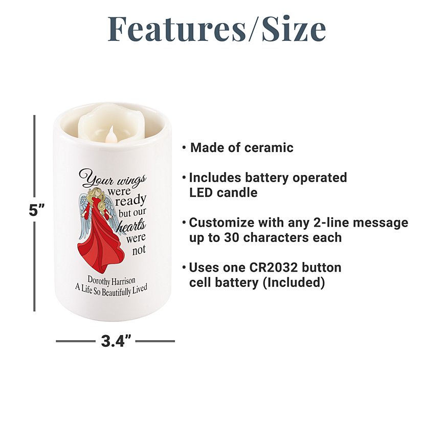 Angelic Embrace Personalized Memorial LED Votive