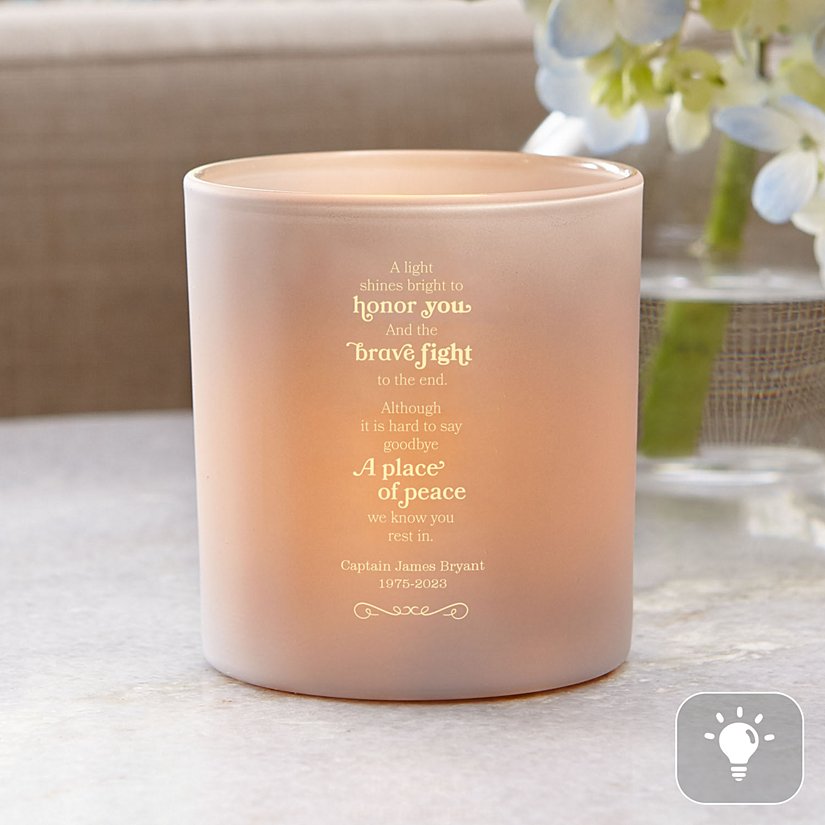 A Courageous Battle Personalized Memorial LED Votive
