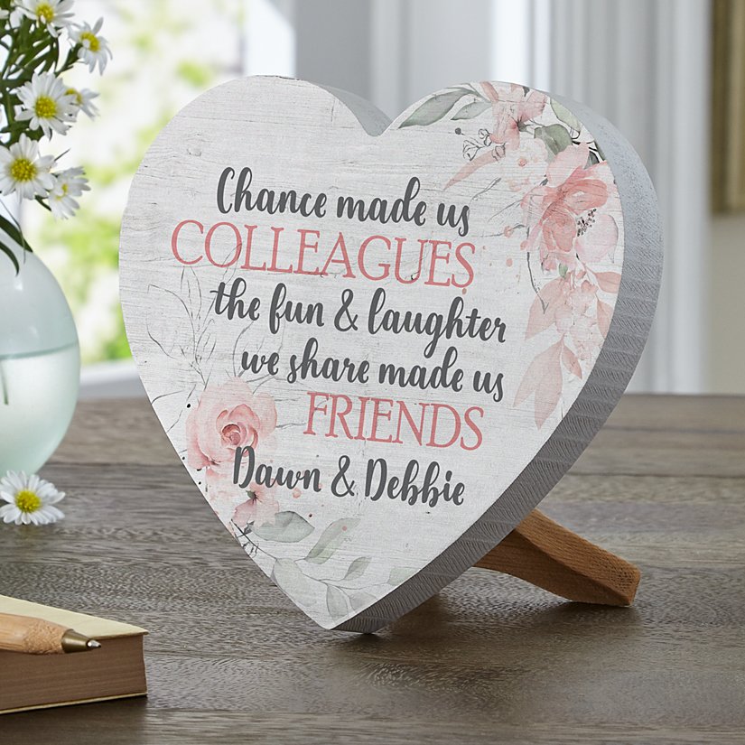 Friendship Blossoms Personalized Wooden Heart