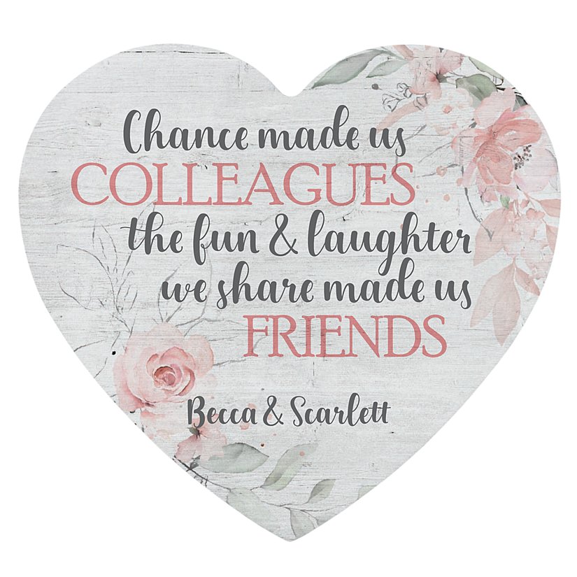 Friendship Blossoms Personalized Wooden Heart