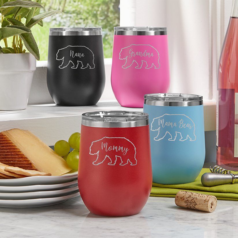 Mama Bear Personalized Insulated Wine Tumbler