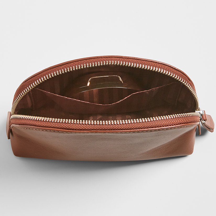 Chic Leather Personalized Makeup Pouch