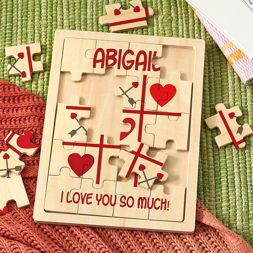 Tic Tac Amore Personalized Wooden Puzzle