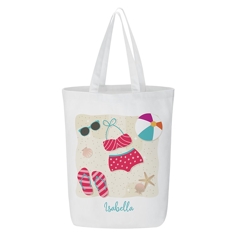 Chic Personalized Beach Tote Bag