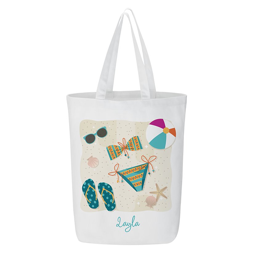 Chic Personalized Beach Tote Bag