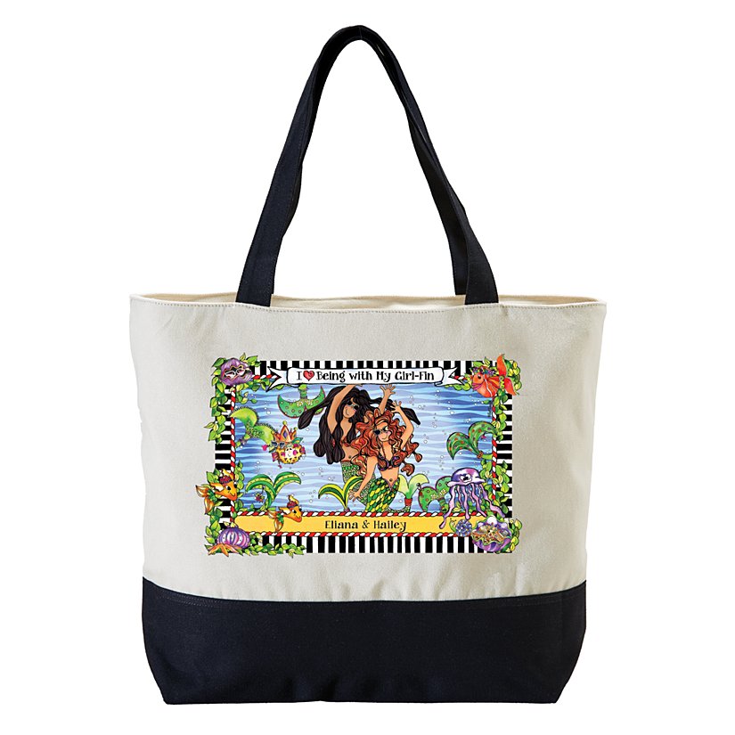 Being with My Girl-Fins Tote Bag by Suzy Toronto