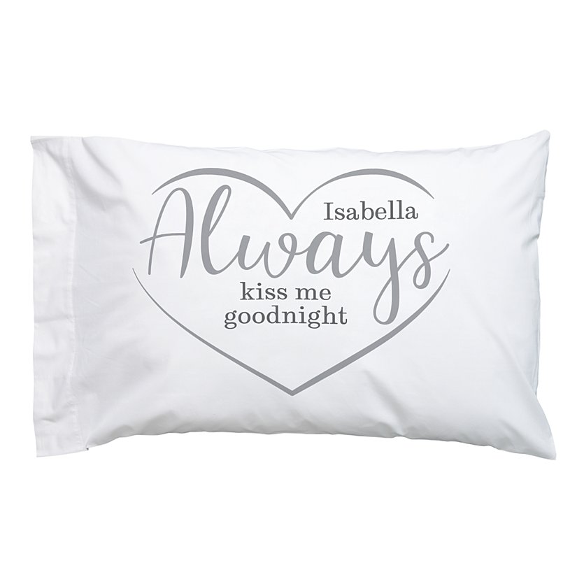 Always Kiss Me Goodnight Personalized Pillow Cover