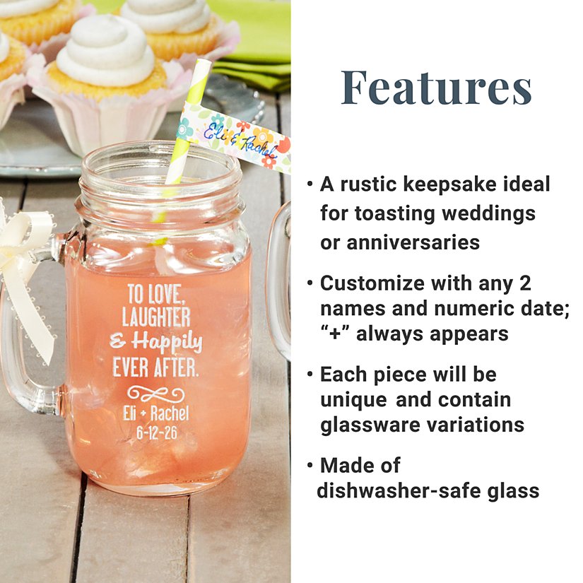 Cheers to the Happy Couple! Personalized Mason Jars