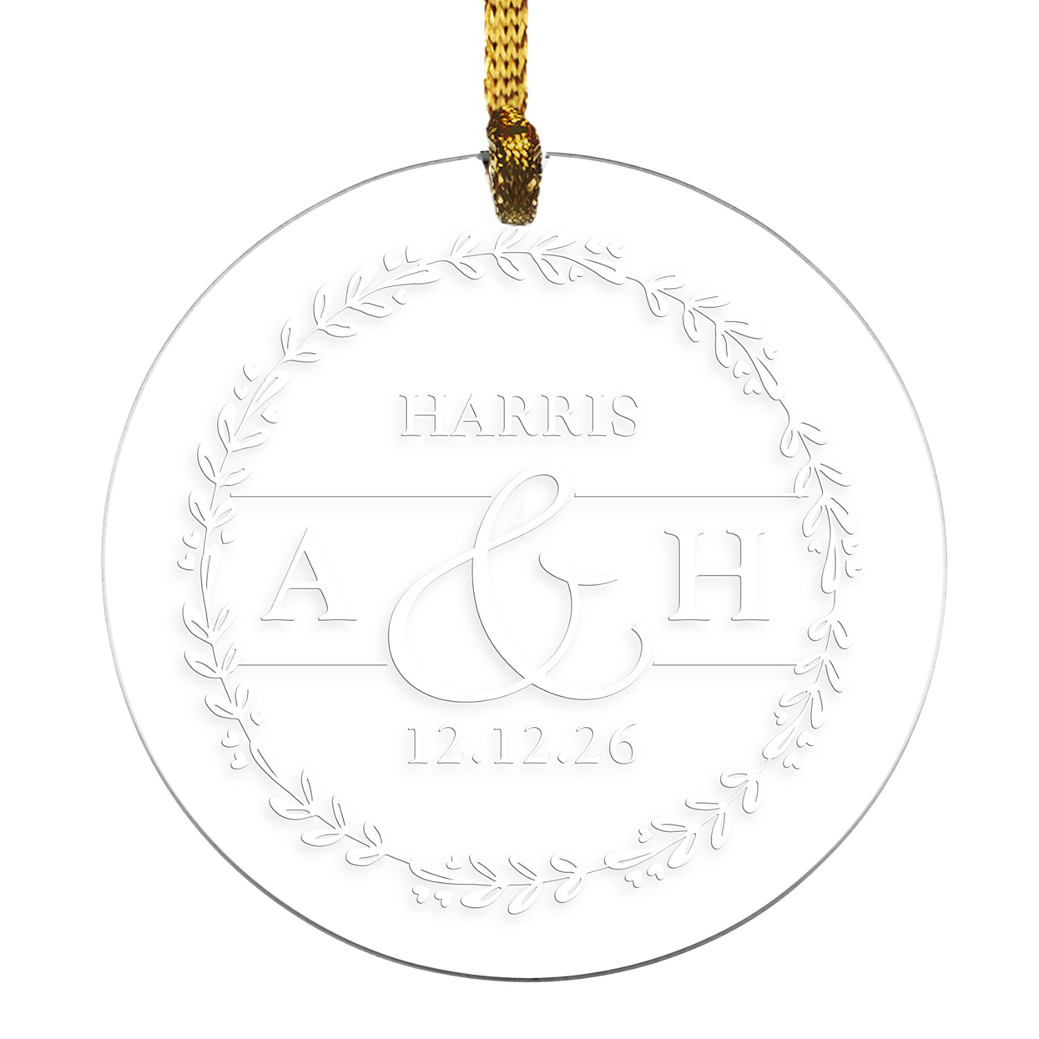 Elegant Couple Personalized Round Ornament
