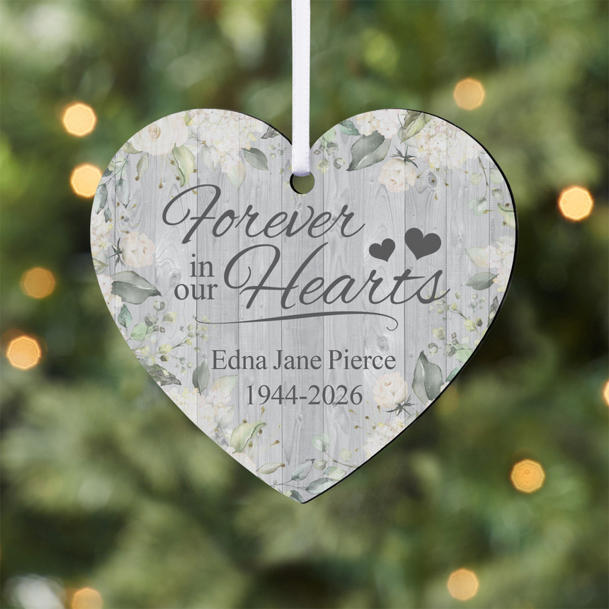 Always in Our Hearts Personalized Memorial Heart Ornament