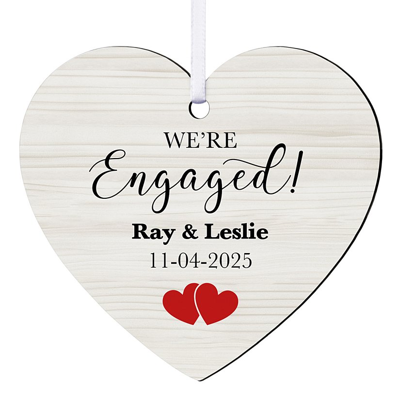 Our Engagement Heart Personalized Ornament