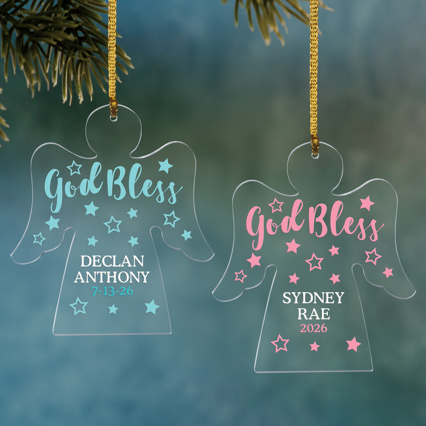 Blessed Baby Angel Personalized Ornament