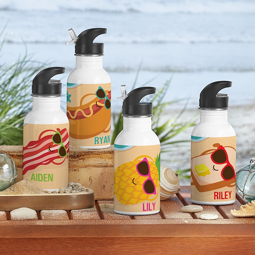 Beach Delights Personalized Water Bottle