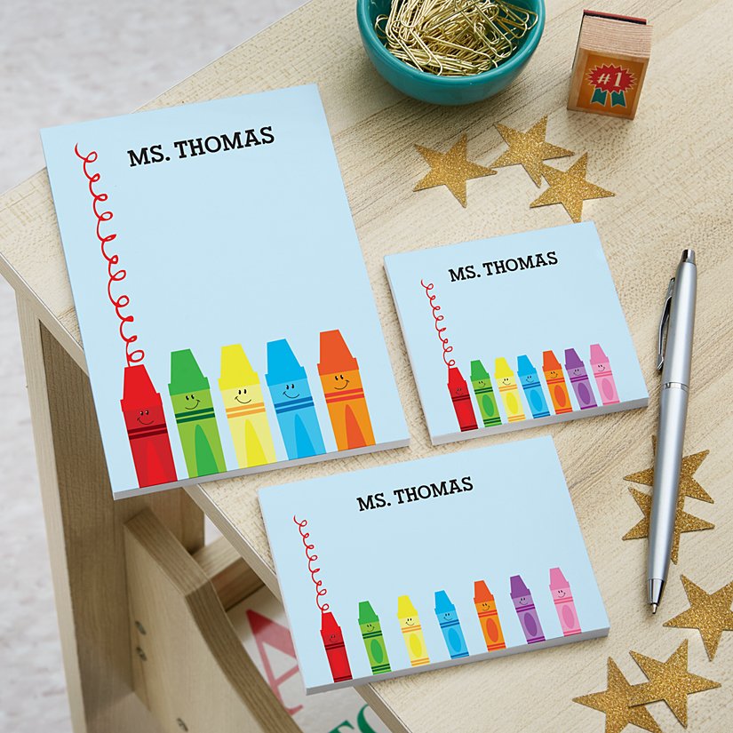 Colorful Crayon Personalized Post-It® Note Set