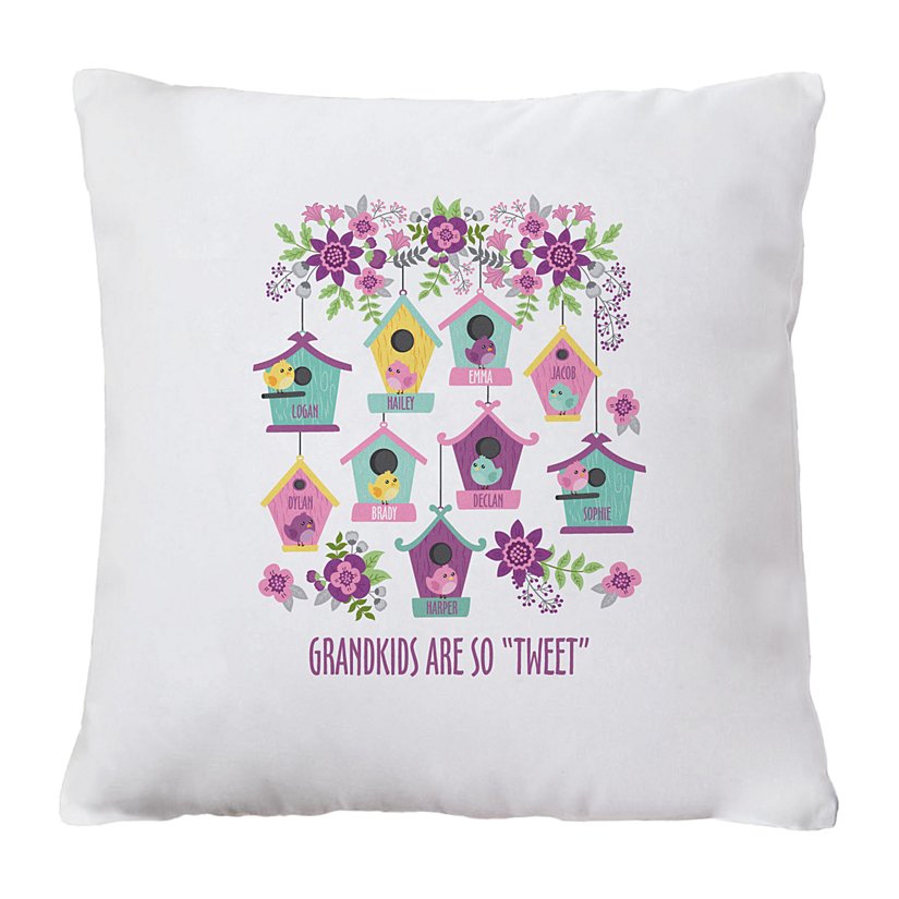 Birdie Blessings Personalized Decorative Pillow