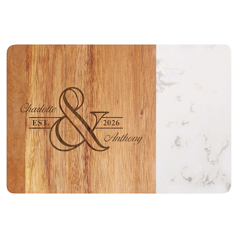 Refined Marble and Personalized Wood Server