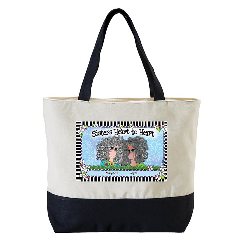 Sisters Heart to Heart Tote Bag by Suzy Toronto