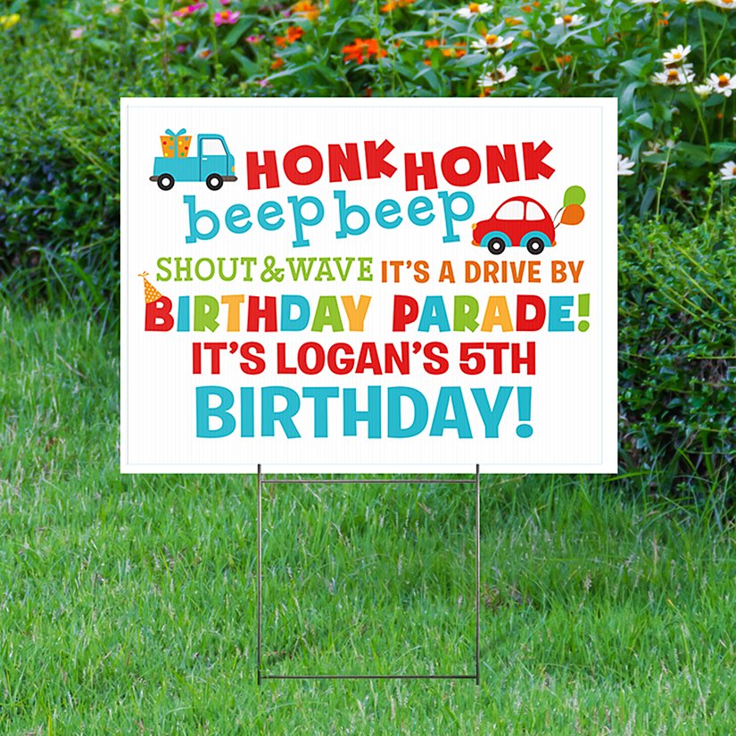 Beep Beep Birthday Personalized Yard Sign