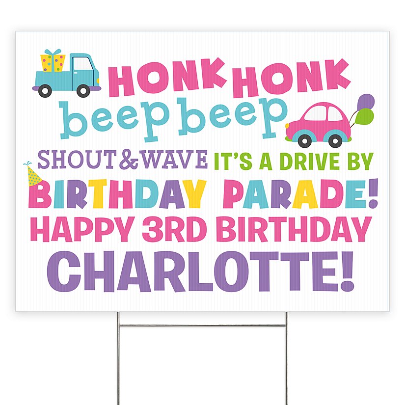 Beep Beep Birthday Personalized Yard Sign