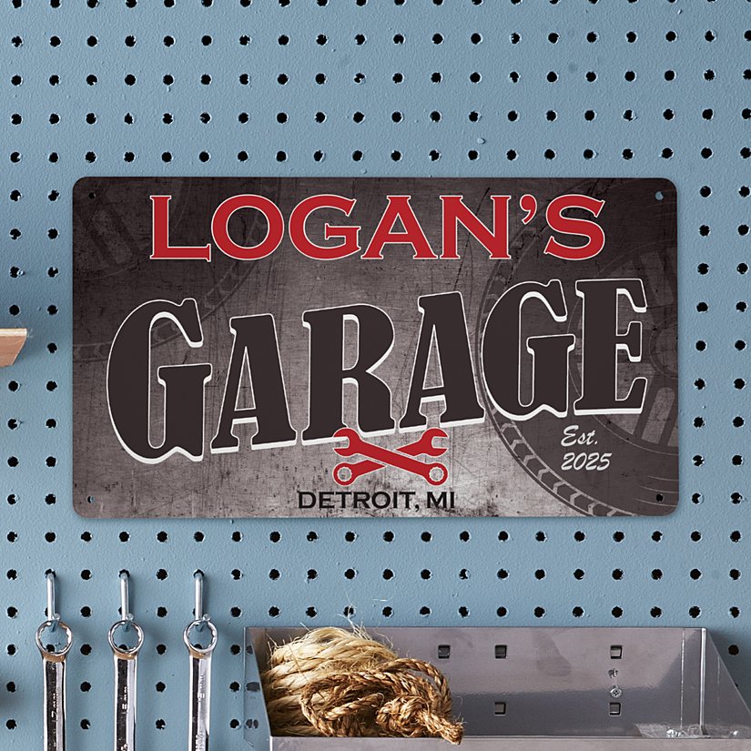 His Custom Garage Metal Sign