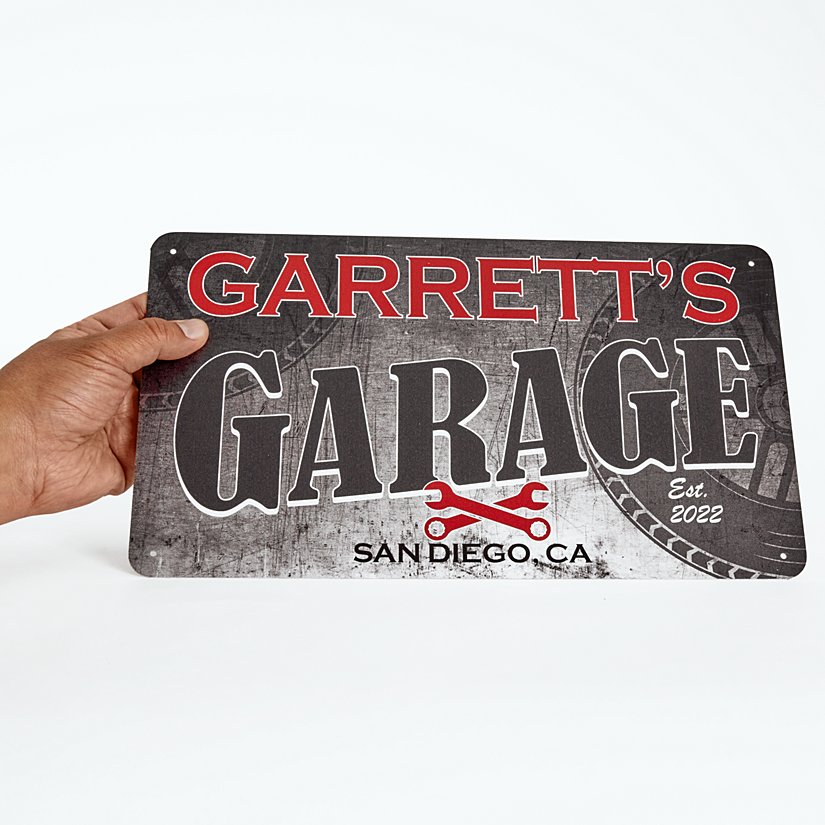 His Custom Garage Metal Sign