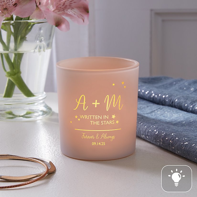 Star-Crossed Love Personalized Engraved LED Votive