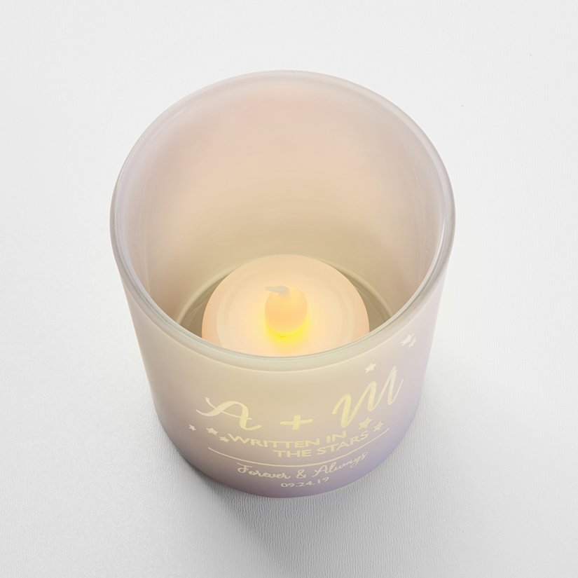 Star-Crossed Love Personalized Engraved LED Votive