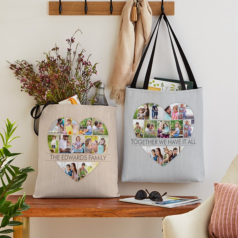 Cherish My Heart Personalized Photo Tote