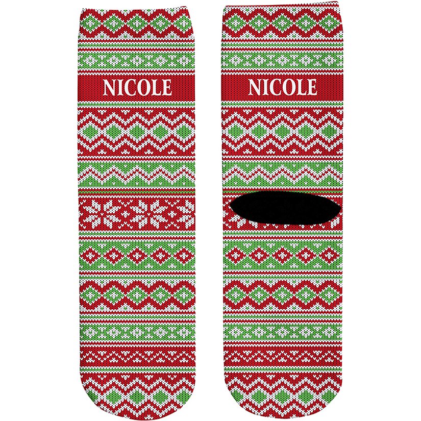 Knitted Argyle Personalized Socks